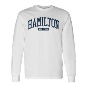 Hamilton New York T-shirt à manches longues style universitaire bleu - Product Image 1