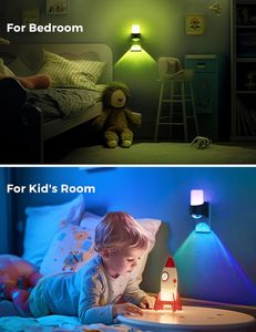 ไฟกลางคืนเปลี่ยนสี RGB พร้อมเซ็นเซอร์ LED 3 โหมด ไฟตกแต่งเสียบปลั๊กสำหรับห้องนอน - Product Image 4