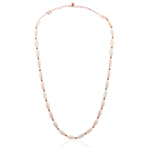 Elegante Collar Clásico de Plata de Ley 925 Chapado en Oro Rosa con Cadena de Eslabones y Múltiples Perlas, Joyería Fina para Regalo de Boda - Product Image 2