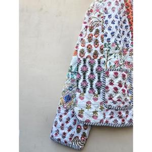 Abrigo de invierno elegante para mujer, Chaqueta corta de tela TNT bordada Suzani desmontable con relleno de algodón estampado acolchado sólido - Product Image 5