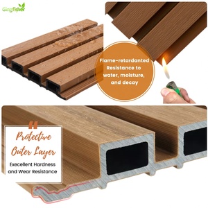 Sinh thái slat WPC tường ốp Panel không thấm nước bên ngoài Deco ý tưởng với rãnh tường louver thiết kế để sử dụng ngoài trời - Product Image 2