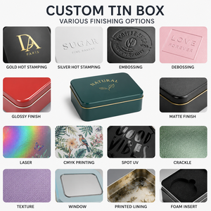 OEM Custom Hinged Tin Box Factory Metal Packaging Food Grade <b>Rectangular</b> Tin Containers with Custom Window Lid for Chocolate Tea - Product Image 6