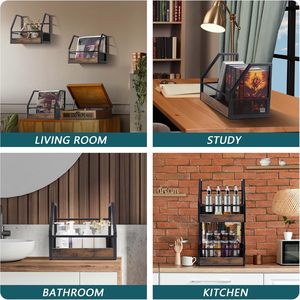 Organisateur de stockage de disques vinyles empilable Support <span class=keywords><strong>mural</strong></span> LP Crate Album Présentoir <span class=keywords><strong>CD</strong></span> Supports pour livres et musique - Product Image 5