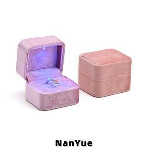 Romantic Square Luxury Velvet Led <strong>Ring</strong> <strong>Box</strong> Wedding Engagement Jewelry <strong>Box</strong> Custom Logo <strong>Ring</strong> Earrings Storage Gift <strong>Box</strong> Wholesale - Product Image 6