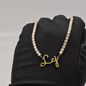 <span class=keywords><strong>Collana</strong></span> Personalizzata <span class=keywords><strong>con</strong></span> Nome Arabo in Acciaio Inossidabile <span class=keywords><strong>con</strong></span> Zirconi, Catena Tennis, <span class=keywords><strong>Targhetta</strong></span> <span class=keywords><strong>con</strong></span> Nome in Inglese Personalizzabile, Gioielli Placcati Oro 18K - Product Image 2