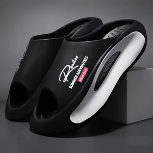 รองเท้าแตะลำลองแบบสวมเปิดนิ้วเท้า ดีไซน์สวย สีสันหลากหลาย สีดำ โลโก้สั่งทำได้ เหมาะสำหรับฤดูร้อน สำหรับผู้ชายและผู้หญิง - Product Image 5