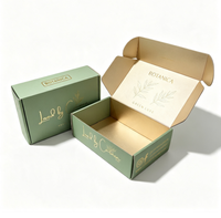 Boîte à courrier en carton ondulé avec logo personnalisé, estampage à chaud or rose, boîte cadeau en papier floral pour emballage de cosmétiques, soins de la peau et bijoux