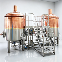 Équipement de brassage de bière, cuve de fermentation 1000L, cuve sous pression en cuivre rouge, chauffage à la vapeur, polissage miroir 0,4-0,6 µm, brasserie