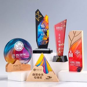 Cheap Wholesale Blank <b>Trophy</b> Custom 3D Glass <b>Trophies</b> Personalized <b>Engraved</b> Crystal Awards - Product Image 1