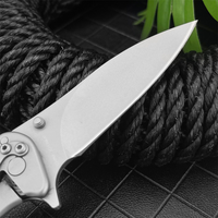 سكين جيب صغير قابل للطي KS 1730 للتنزه، شفرة 8Cr13Mov، مقبض فولاذي 420، أدوات EDC للتخييم والصيد والقطع والبقاء على قيد الحياة في الهواء الطلق، لون رمادي