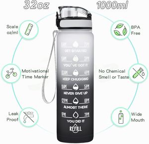 Borraccia Motivazionale BSBH da 32 oz per Viaggi all'Aperto, Grande Capacità in Plastica con Indicatori Orari e Cannuccia - Product Image 3