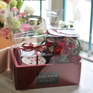 Sang Trọng Hoa Trong Suốt Hoa Bánh Hộp PVC Tráng Giấy Thư Mục Cho Đám Cưới Valentine Của Ngày Của Mẹ Sinh Nhật Bên Món Quà - Product Image 3