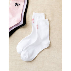 Tak Tel ruban Point confortable femmes chaussettes à col long taille unique respirant cravate teinture Floral nouveauté impression fille taille rayé dessin animé - Product Image 1