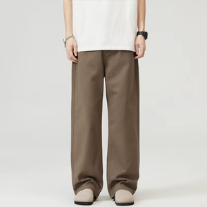 Pantalones Vaqueros de Mezclilla para Hombre, de Alta Gama, Corte Recto, Pierna Ancha, Lavado Medio, Cintura Media, Color Sólido, 100% Algodón, para Otoño - Product Image 4