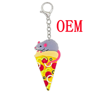 Portachiavi OEM a forma di fetta di <span class=keywords><strong>pizza</strong></span>, realistico, a tema snack, simpatico ciondolo per borsa, decorazione a forma di cibo, all'ingrosso - Product Image 1