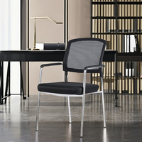 Chaise de bureau moderne en tissu noir, ergonomique, réglable en hauteur, pivotante, empilable, durable, en PP, fer, plastique, chaise de formation