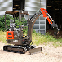 Mini-excavatrice sur chenilles de 2 tonnes avec moteur Kubota, certifiée CE, machine compacte hydraulique avec fourche pour l'aménagement paysager, la réparation routière