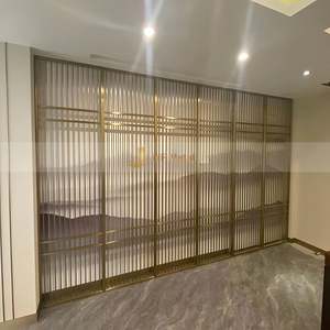 EX095 Custom Restaurant <b>Wall</b> Dividers Dining Room Stainless Steel Partition Laser Cut Metal <b>Screen</b> Divider for Home Room - Product Image 1