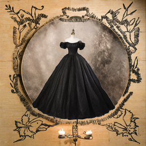 SWS062 Satén Dulce 16 Vestido de fiesta 3D Correas florales Encaje Negro Quince Apliques Formal Hasta el suelo RSM Técnicas pintadas naturales - Product Image 4