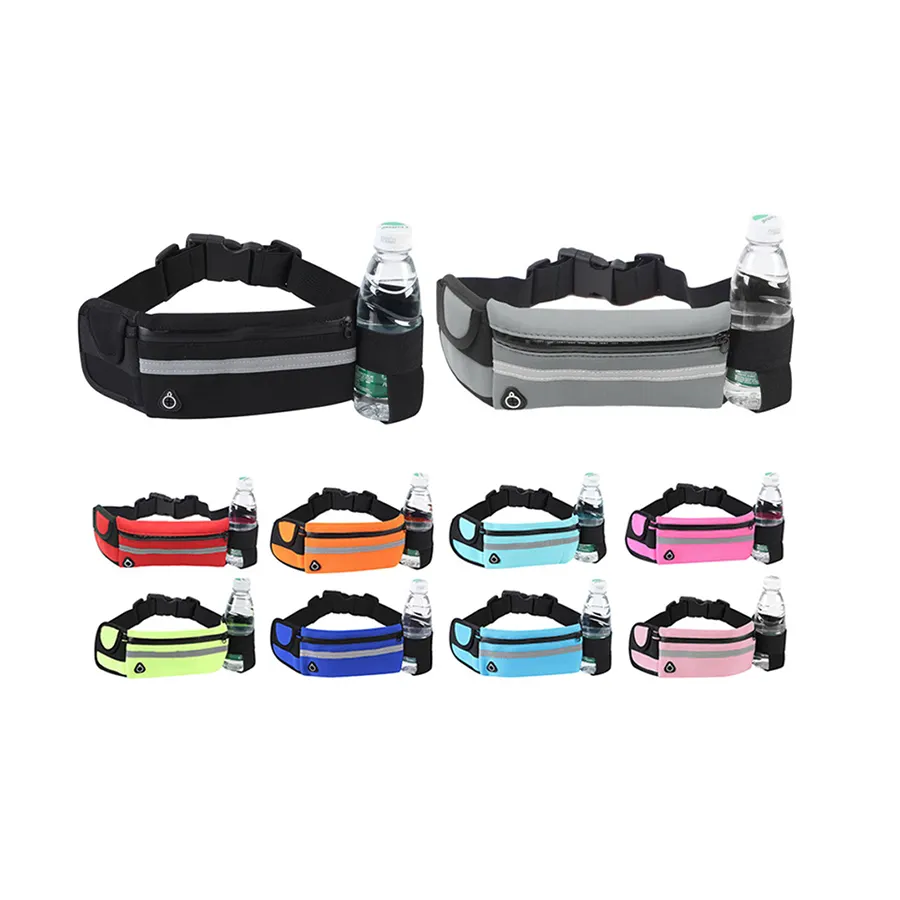 Preço de fábrica Sports Fanny Pack Neoprene Fitness Cintura Elástica Saco com Fone De Ouvido