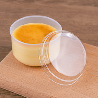 5oz 145ml Japanse voedselveilige PP wegwerp puddingbekers met deksels, hittebestendig, blanco logo voor cake en snoep