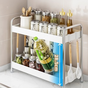 ชั้นวางเครื่องเทศในครัวติดผนังแบบทันสมัยทำจากสเตนเลสสตีลใส่เครื่องปรุงอาหารอเนกประสงค์ - Product Image 2