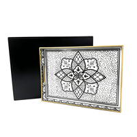 Plateau de service rectangulaire décoratif à livraison rapide, plateau de petit-déjeuner, plateau de service en plastique avec poignées, plateau de service de cuisine