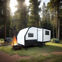 Camping-car/caravane/camping-car américain standard 2024 de 14 pieds en aluminium avec glissière pour le camping et les voyages avec une pièce extérieure à utiliser