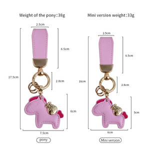 Oneway YSK-1009 Llavero de coche con diseño de dibujos animados, para hombre y mujer, de cuero exquisito, ecológico, con impresión digital, colgante de mochila con diseño de <span class=keywords><strong>pony</strong></span> - Product Image 5