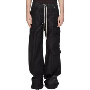 กางเกงยีนส์สีดำแบบกำหนดเองสำหรับผู้ชาย ผ้าฝ้ายคุณภาพสูง ลายฟอยล์สีทองสไตล์วินเทจ กางเกงเดนิมทรงแบ็กกี้ กางเกงลำลอง กางเกงยีนส์ผู้ชาย - Product Image 1