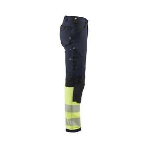 BLAKLADER - 119316428933C50 Pantalón elástico Hi-Vis de 4 vías sin bolsillos para uñas Azul marino/Amarillo ROPA DE TRABAJO DE LA HI-VIS - Product Image 4