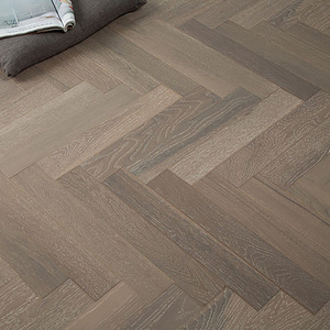 Pavimento in Parquet multistrato a 3 strati in <span class=keywords><strong>rovere</strong></span> a spina di pesce <span class=keywords><strong>grigio</strong></span> marrone per interni - Product Image 5