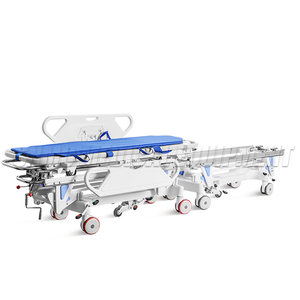 Mechanische Dubbele Cranks Ziekenhuis Patiënt Transfer <span class=keywords><strong>Trolley</strong></span> Bedienen Van De Verbinding <span class=keywords><strong>Trolley</strong></span> Met Centrale Vergrendeling Zwenkwielen - Product Image 1