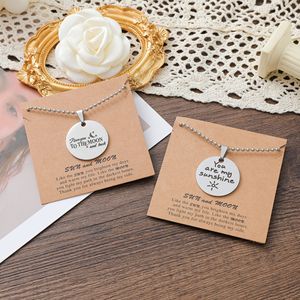 Mặt Dây Chuyền Đĩa Thép Không Gỉ Tôi Yêu Bạn Đến Mặt Trăng Và Trở Lại Bạn Là Dây Chuyền Đôi Tình Nhân Ánh Nắng Mặt Trời Của Tôi - Product Image 2