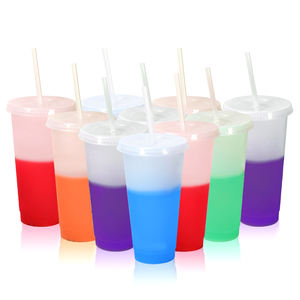 แก้วน้ำแข็งเปลี่ยนสีสำหรับกาแฟเย็น แก้วพลาสติกแบบใช้ซ้ำได้ ขายส่ง - Product Image 3