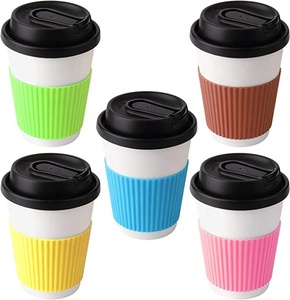 الجملة مقاومة للحرارة سيليكون نونسليب القهوة ماسك للأكواب ، مقاومة قابلة لإعادة الاستخدام زجاجة القدح ماسك للأكواب حامي غطاء - Product Image 3