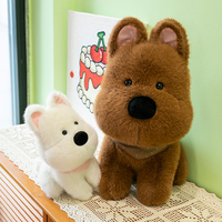 Nouvelle peluche chien West Highland White Dog 2026 en coton PP super doux, adorable position assise, avec écharpe en polyester lavé