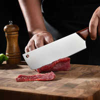 Couteau de chef chinois en acier inoxydable 5Cr15, hachoir à viande, manche en bois de santal rouge, couteau de boucher, couteau de cuisine, hachoir à légumes, trancheuse