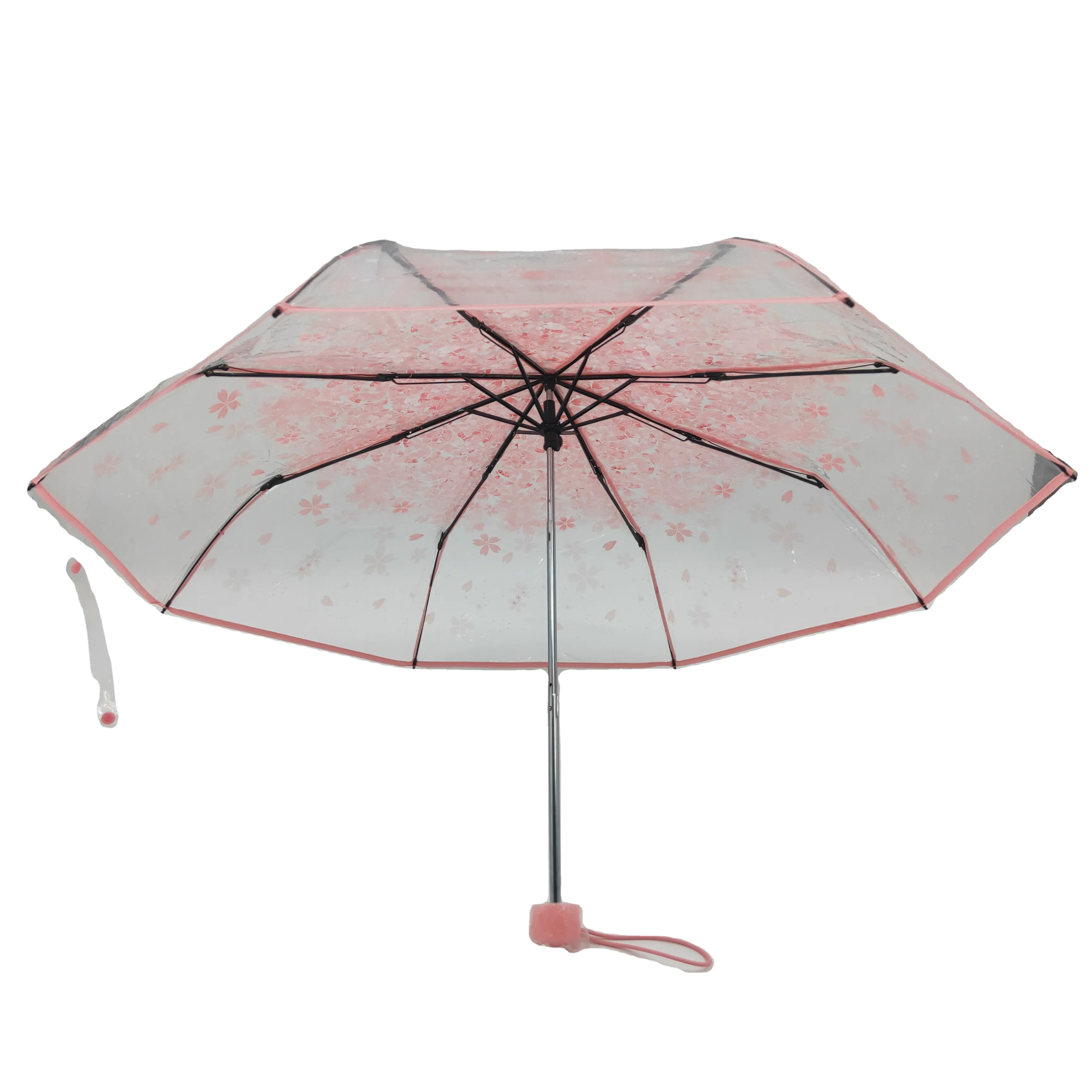 Parapluie en fleur de cerisier, classique, romantique, ouvert, Transparent, Poe, pour adultes
