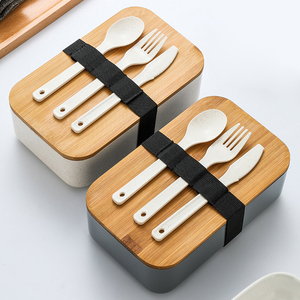 Wholesale Hot Sale Lunch Bento Box High Quality Bamboo Lid Microwave safe Lunch Bento Box