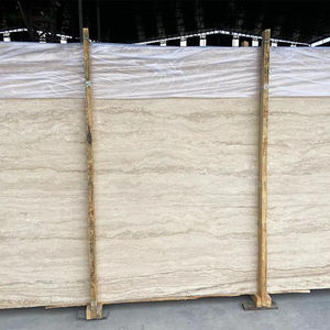 Dalle de travertin gris argenté de luxe en pierre naturelle d'Italie pour baignoire, meuble-lavabo, panneau mural, carrelage de sol de salle de bain, escalier de villa - Product Image 4