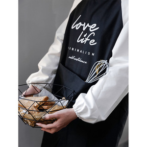 Minimalist Sleeve Apron Solid Color Love Life Print Machine Washable For Kitchen Household Use - Product Image 4
