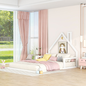 White <b>House</b> Shaped Childrens <b>Bed</b> With Storage For Kids Bedroom Durable Framework Design - Product Image 2