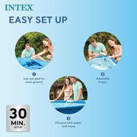 Piscine hors sol rectangulaire INTEX 28270 en PVC, petite, facile à installer, 220 cm x 150 cm x 60 cm