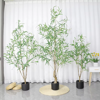 Centres de table de mariage artificiels en haute imitation Oh Arts Arbre à feuilles de saule pleureur Arbre à bonsaï artificiel