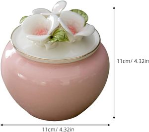 Urna Commemorativa <span class=keywords><strong>in</strong></span> Ceramica per Ceneri di Gatti a Basso Prezzo, Design Floreale, Piccolo Portaceneri per Cremazione, Regalo per Amanti dei Gatti - Product Image 2