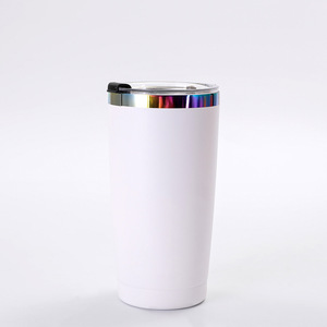 BPA Free Double Wall Tumbler 20oz Portable Party <b>Cup</b> Adults Hot <b>Cold</b> Drinkware Stainless Steel Inner Plastic Outer - Product Image 4