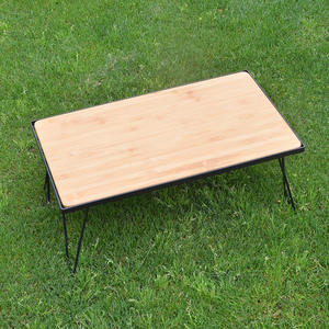 โต๊ะไม้ไผ่พับได้สำหรับใช้งานกลางแจ้ง ขนาด 59.8x34.8 ซม. หน้าโต๊ะแบบตาข่าย ทำจากไม้เนื้อแข็งผสม น้ำหนักเบา พกพาสะดวก ใช้เป็นเขียงได้ - Product Image 2