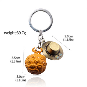 8 Stili di Portachiavi in Metallo, Accessori Anime Luffy Ace Law, Ciondolo Portachiavi Frutto del Diavolo, Portachiavi per Auto, Charm, Giocattoli - Product Image 5