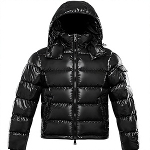 Veste matelassée unisexe bleu marine, fermeture éclair, coupe-vent, rembourrage en polyester, manteau d'hiver décontracté, coupe régulière, anti-UV - Product Image 4
